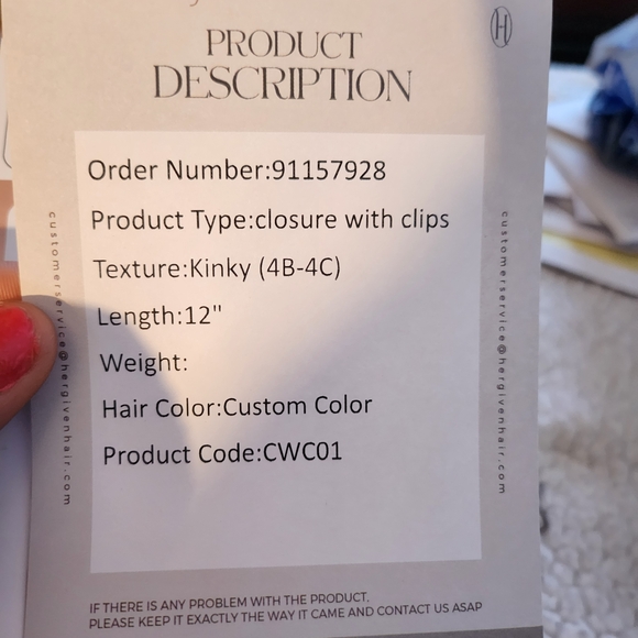 Her Given Hair Curly Closure with Clips - Picture 8 of 10